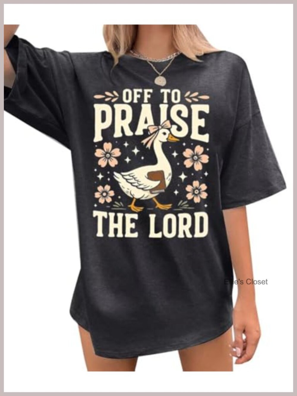 Women's Oversized Christian Faith Tee Bible Verse Jesus Shirt